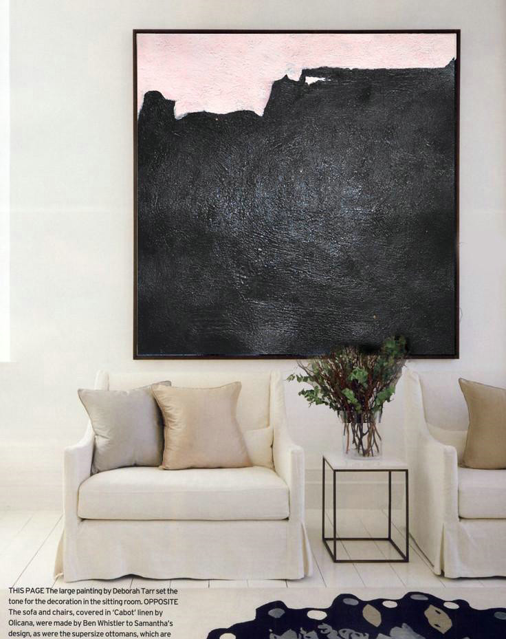Extra Large Abstract Painting On Canvas,Hand-Painted Oversized Minimal Black And White Painting,Contemporary Wall Art